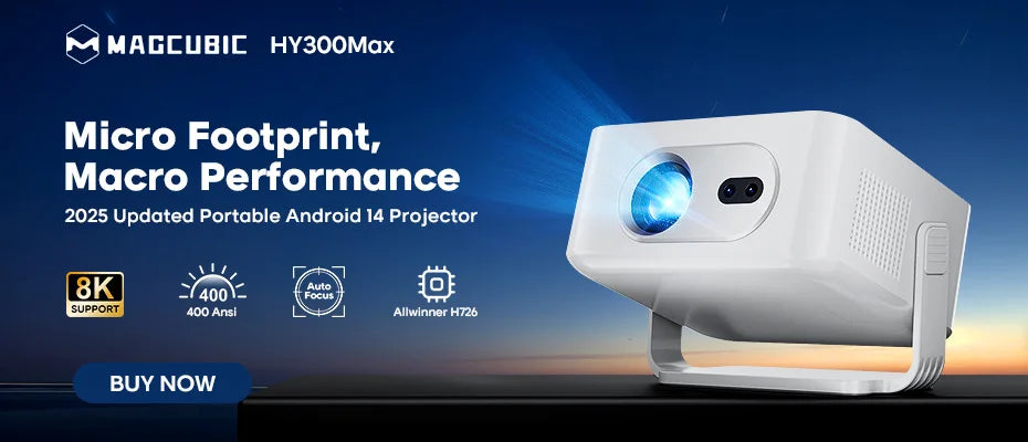 Magcubic 4K Wifi6 Projector Android11 260 ANSI Dual WIFI Allwinner H713 BT5.0 1280*720P Home Cinema Outdoor portable HY300 Pro +