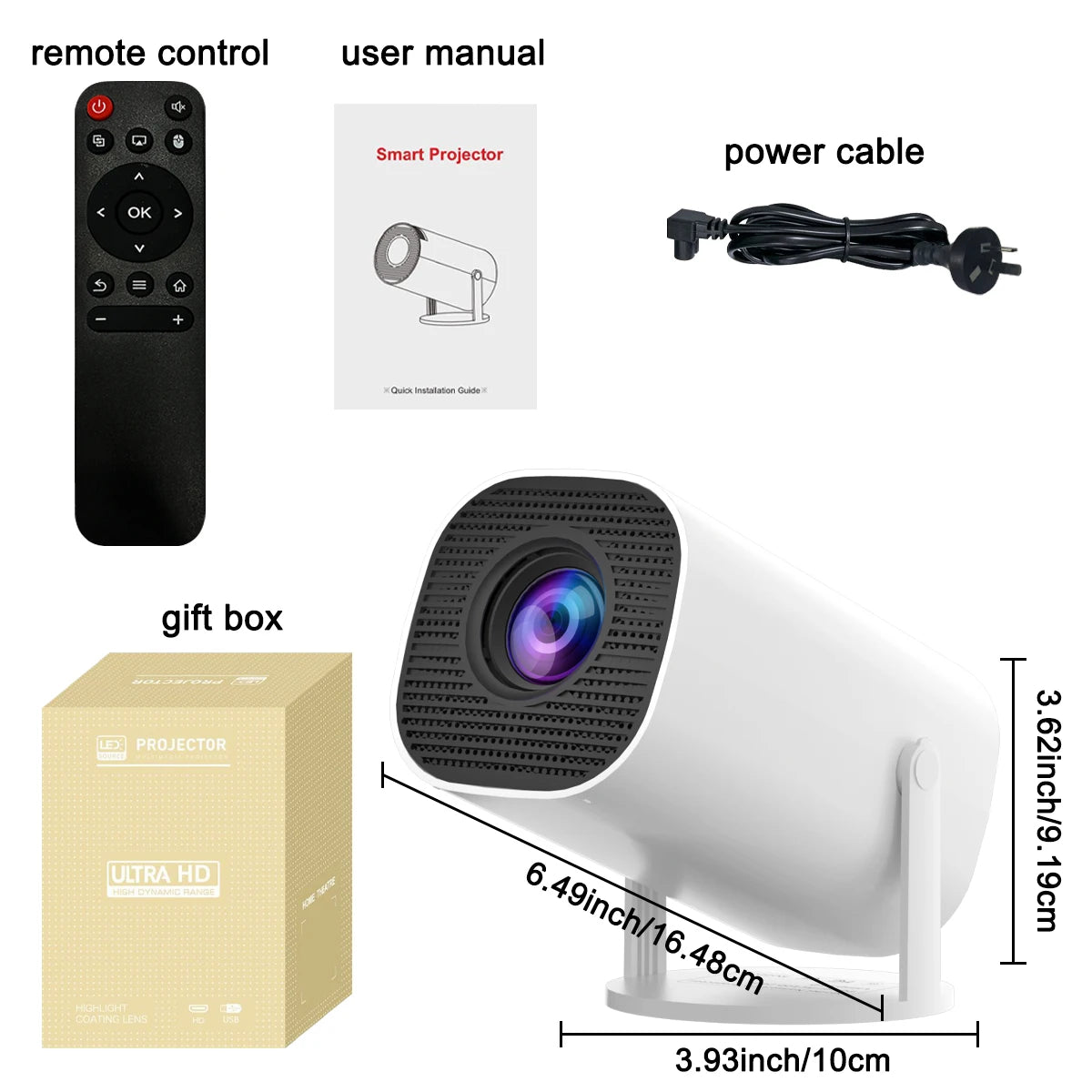 HY300 Projector Pro Supports 1080P 4k WiFi6 Wireless Suitable for Mobile Phones Notebooks Home Theater Projectors