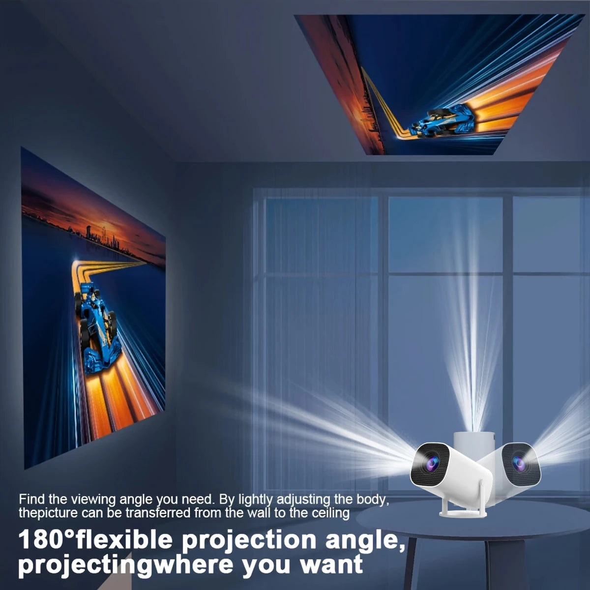 HY300 Projector Pro Supports 1080P 4k WiFi6 Wireless Suitable for Mobile Phones Notebooks Home Theater Projectors
